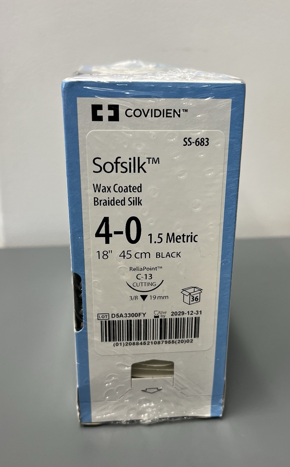 Covidien Sofsilk Sutures SS-683 4-0 Single Use 36/Box
