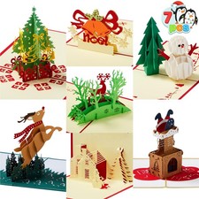 7 Pack Pop up Christmas Cards, 3D Greeting Cards with Unique Designs and Envelop picture