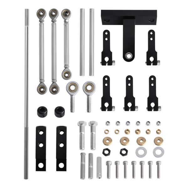 Adjustable Dual Side Mounted 4V Carburetor Linkage Kit Fit for Tunnel Ram Applic Adjustable Dual Side Mounted 4V Carburetor Linkage Kit Fit for Tunnel Ram Applic