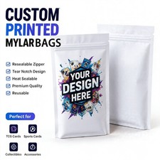 100PCS Custom Printed Mylar Bags for Trading Card Packaging Heat Seal Pouch picture