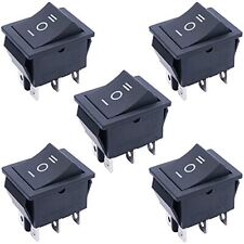 TWTADE / 5Pcs Black ON/Off/ON DPDT 6 Pin 3 Position Mini Boat Rocker Switch Car picture