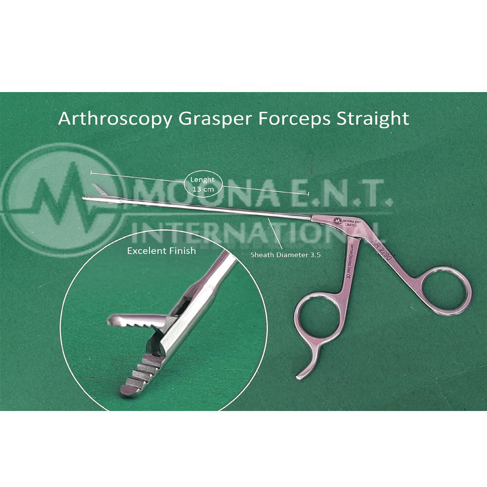 Arthroscopy Grasping Forcep Straight, Working Length 13cm German Quality Arthroscopy Grasping Forcep Straight, Working Length 13cm German Quality