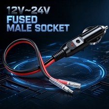 12V Cigarette Lighter Adapter Plug, 15A Overload Protection, LED Power Light picture