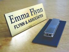 Custom Engraved 1x3 Brushed Gold Name Tag | Badge & Magnet | Employee Magnetic picture