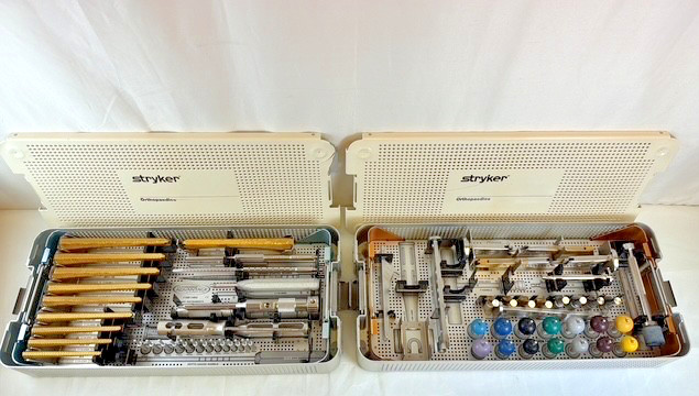 Pair of Stryker Howmedica Osteonics Advantage Hip Instrument Sets w/ Cases Ortho Pair of Stryker Howmedica Osteonics Advantage Hip Instrument Sets w/ Cases Ortho