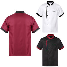 US Unisex Breathable Chef Coat Short Sleeve Chef Jackets Professional Uniform picture