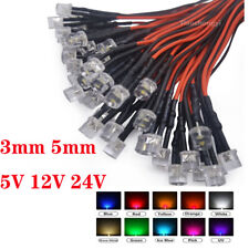 5V 12V 24V 20pcs 3mm/5mm LED Red RGB Pre-Wired Water Clear Light Emitting Diodes picture