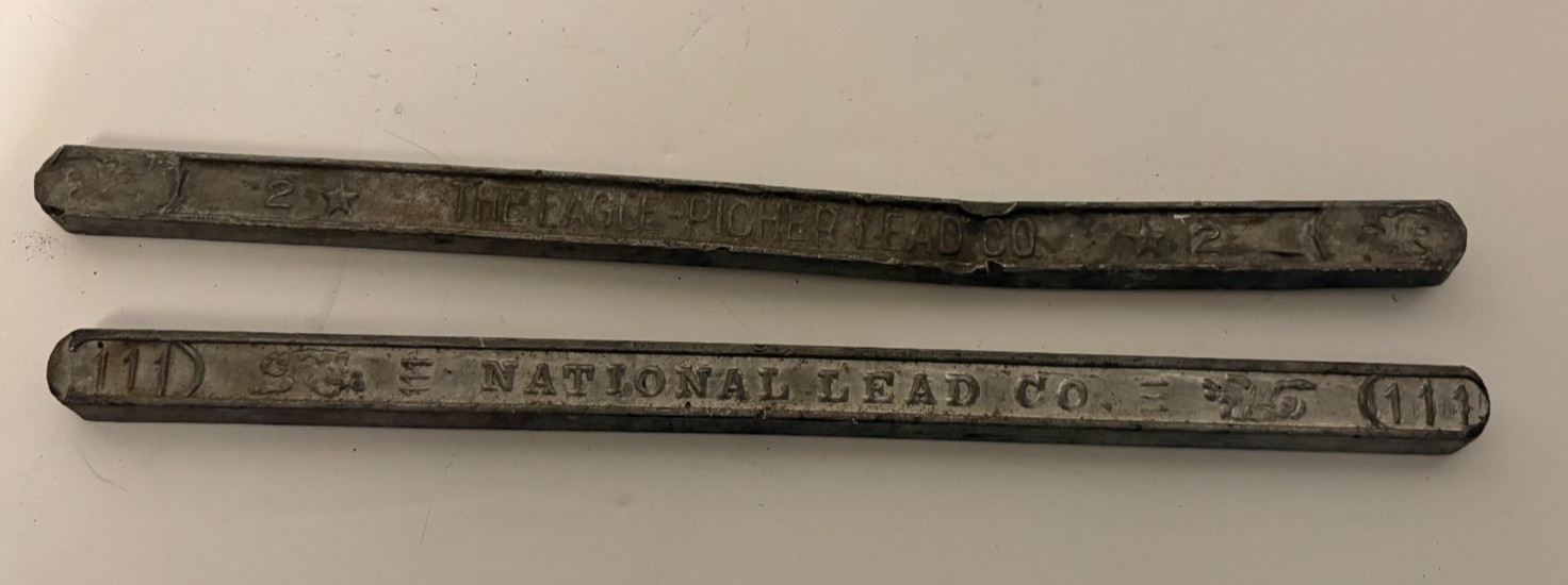 TWO Vintage Lead Bars National Lead Co & Eagle Picher Lead Co - 47oz -Ships Fast TWO Vintage Lead Bars National Lead Co & Eagle Picher Lead Co - 47oz -Ships Fast