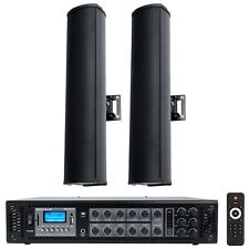 Rockville RCS180-6 70v Commercial Bluetooth Amplifier + (2) Line Array Speakers picture