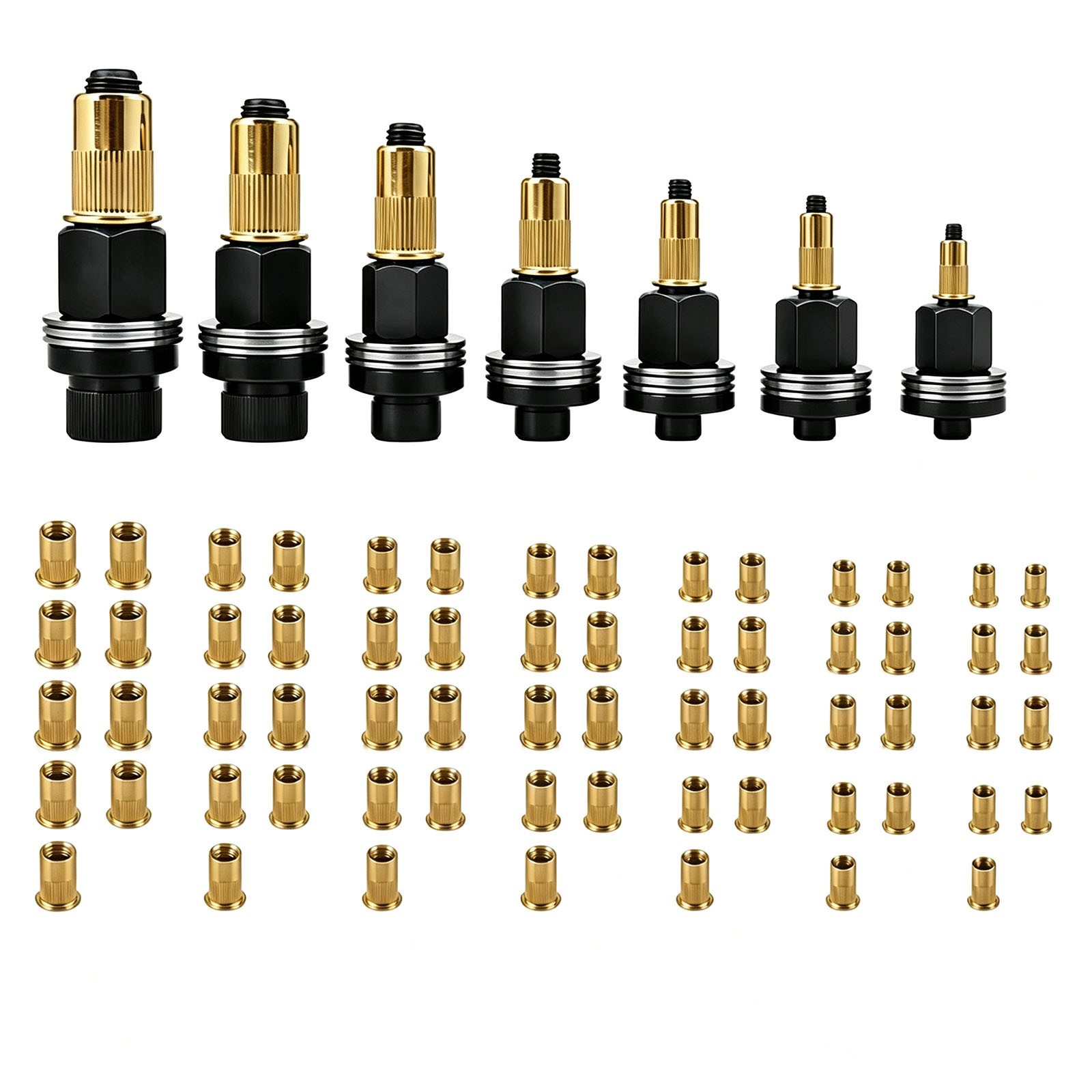 77 Manual Rivet Nut Tool Kit M3-M12 Carbon Steel Threaded Inserts for Auto & DIY 77 Manual Rivet Nut Tool Kit M3-M12 Carbon Steel Threaded Inserts for Auto & DIY