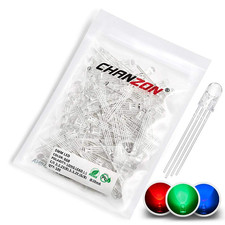 CHANZON 100 Pcs 5Mm RGB Multicolor LED Diode Lights Common Cathode | (Clear roun picture
