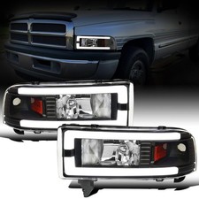 - Fits 1994-2001 Dodge Ram 1500 94-02 2500 3500 LED Tube Headlights picture