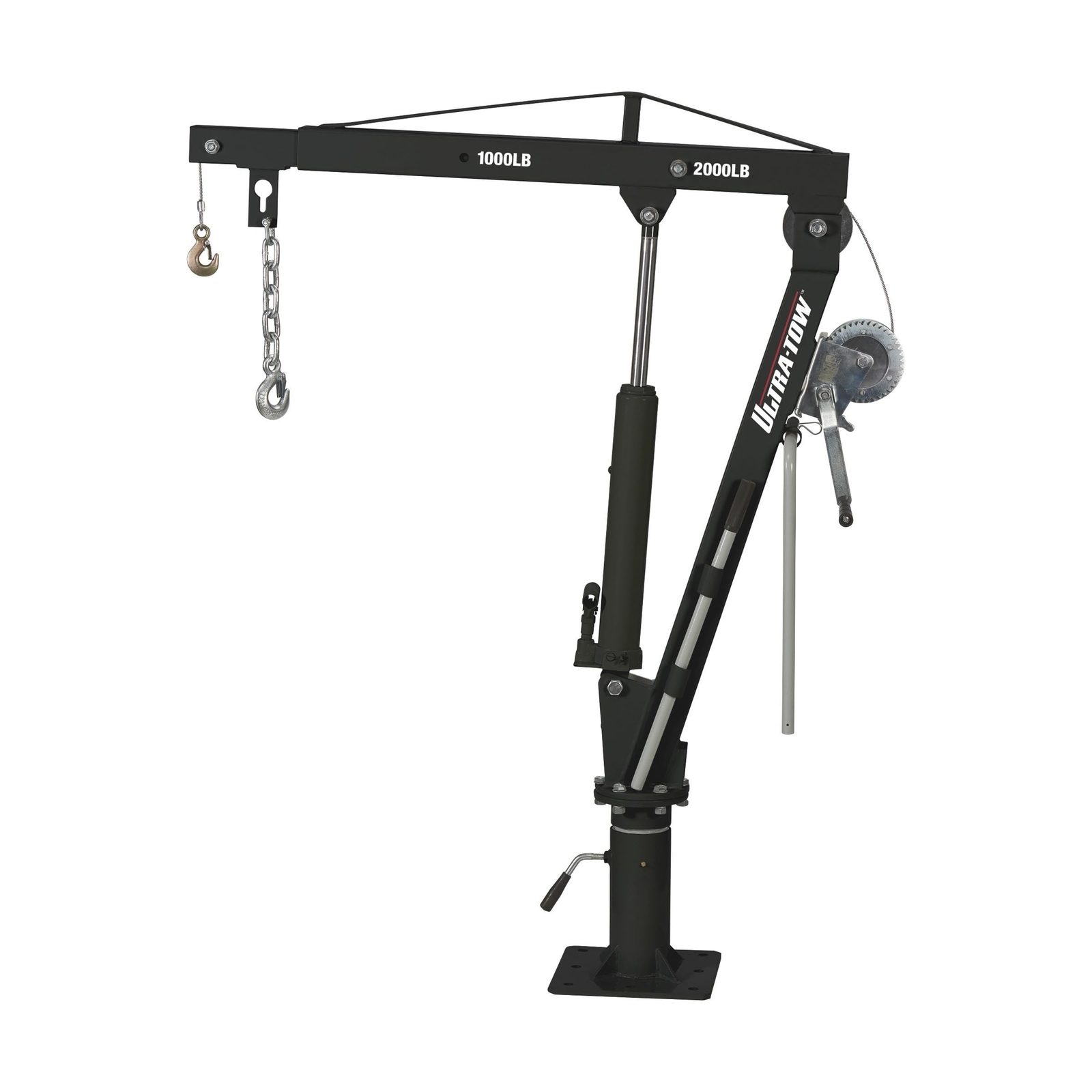 Ultra-Tow Hydraulic Pickup Truck Crane with Hand Winch - 2000-Lb. Capacity
