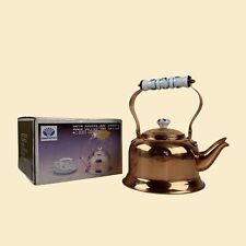 1970s copper Daewoo tea kettle, new old stock, vintage copper/porcelain kettle picture
