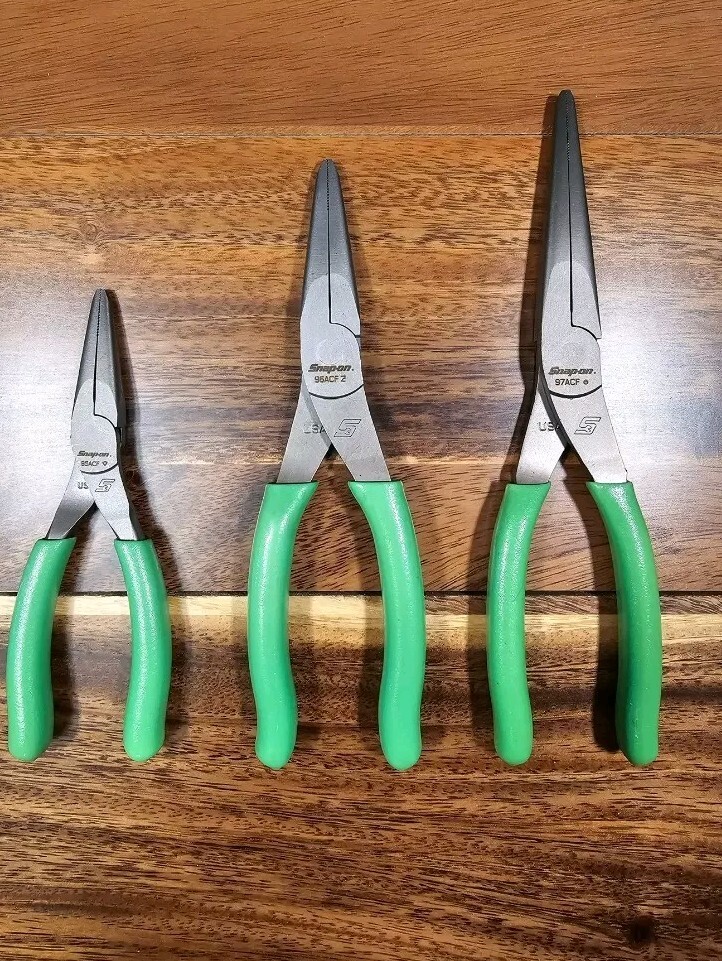 *NEW* Snap On Tools 95ACF / 96ACF/ 97ACF Green Comfort Grip Needle Nose Pliers *NEW* Snap On Tools 95ACF / 96ACF/ 97ACF Green Comfort Grip Needle Nose Pliers