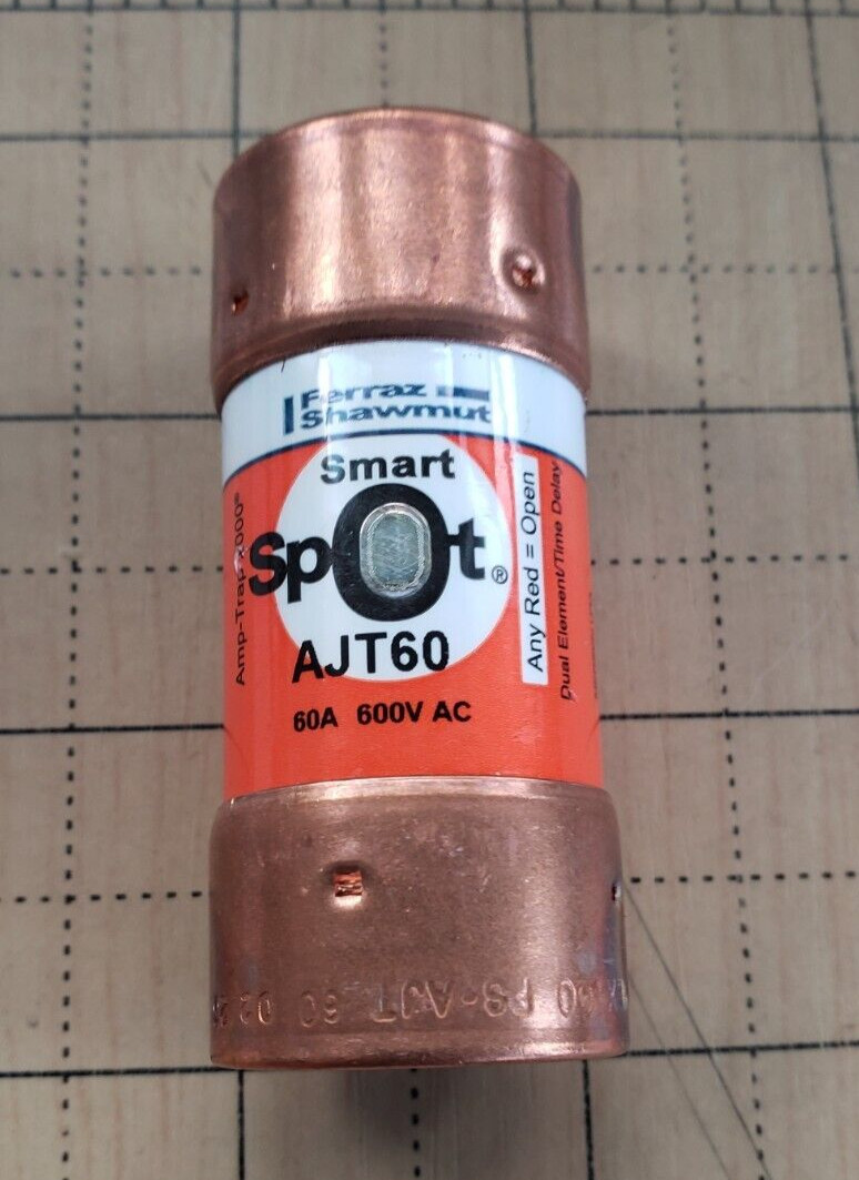 MERSEN FERRAZ SHAWMUT TIME-DELAY FUSE CLASS J 600VAC 60A AJT60 LIKE LPJ60 BUSS MERSEN FERRAZ SHAWMUT TIME-DELAY FUSE CLASS J 600VAC 60A AJT60 LIKE LPJ60 BUSS