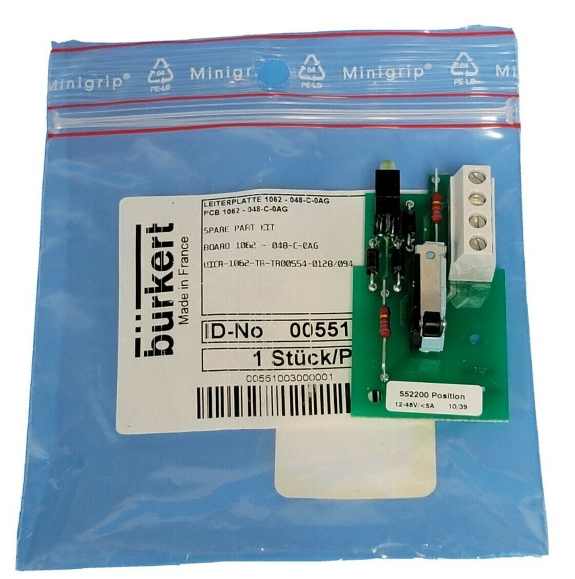 NEW BURKERT 00551003 PCB BOARD 1062-048-C-0AG