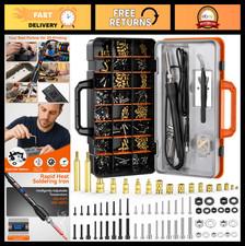 750Pcs Heat Set Inserts Nuts & Bolts Set with Soldering Iron & Tweezers for 3D P picture
