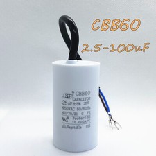 CBB60 START RUN MOTOR CAPACITOR 2.5-100 uF  450VAC 450V Capacitor (Wire) US picture