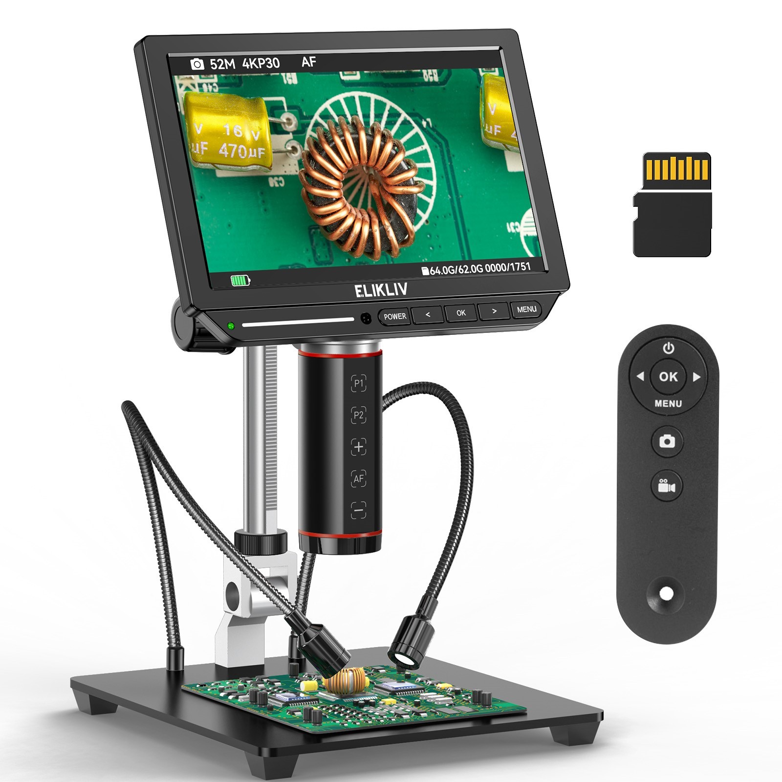 Elikliv EM4K-AF Auto-Focus Digital Microscope 4K 52MP 8 Elikliv EM4K-AF Auto-Focus Digital Microscope 4K 52MP 8