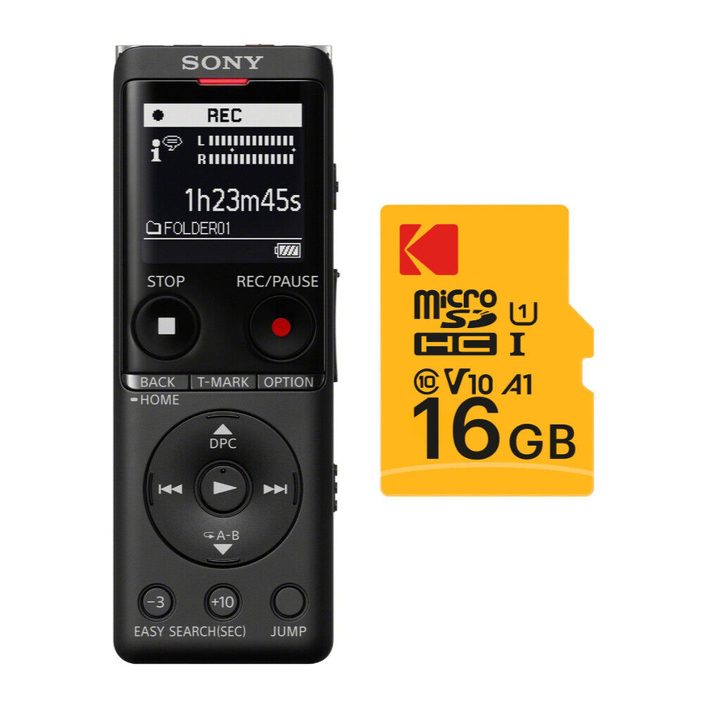 Sony ICD-UX570 Series UX570 Digital Voice Recorder (Black) bundle