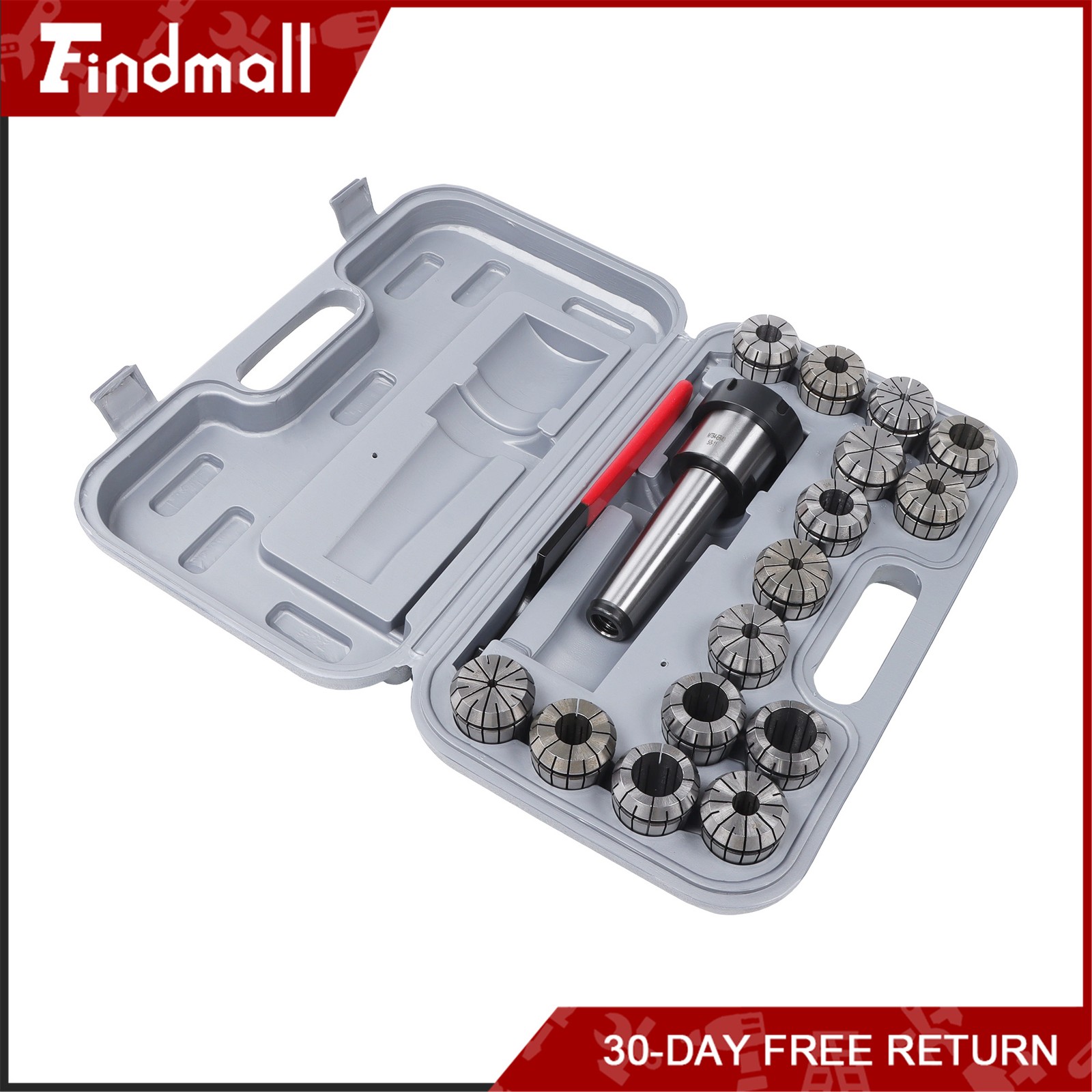 Findmall MT4 ER40 Collet Chuck 15 Pcs Set 5/8x11UNC Lathe Milling Holder Findmall MT4 ER40 Collet Chuck 15 Pcs Set 5/8x11UNC Lathe Milling Holder