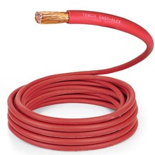 TEMCo 1/0 Gauge AWG 25 Ft Red Flexible Copper USA Welding Cable Battery Wire picture