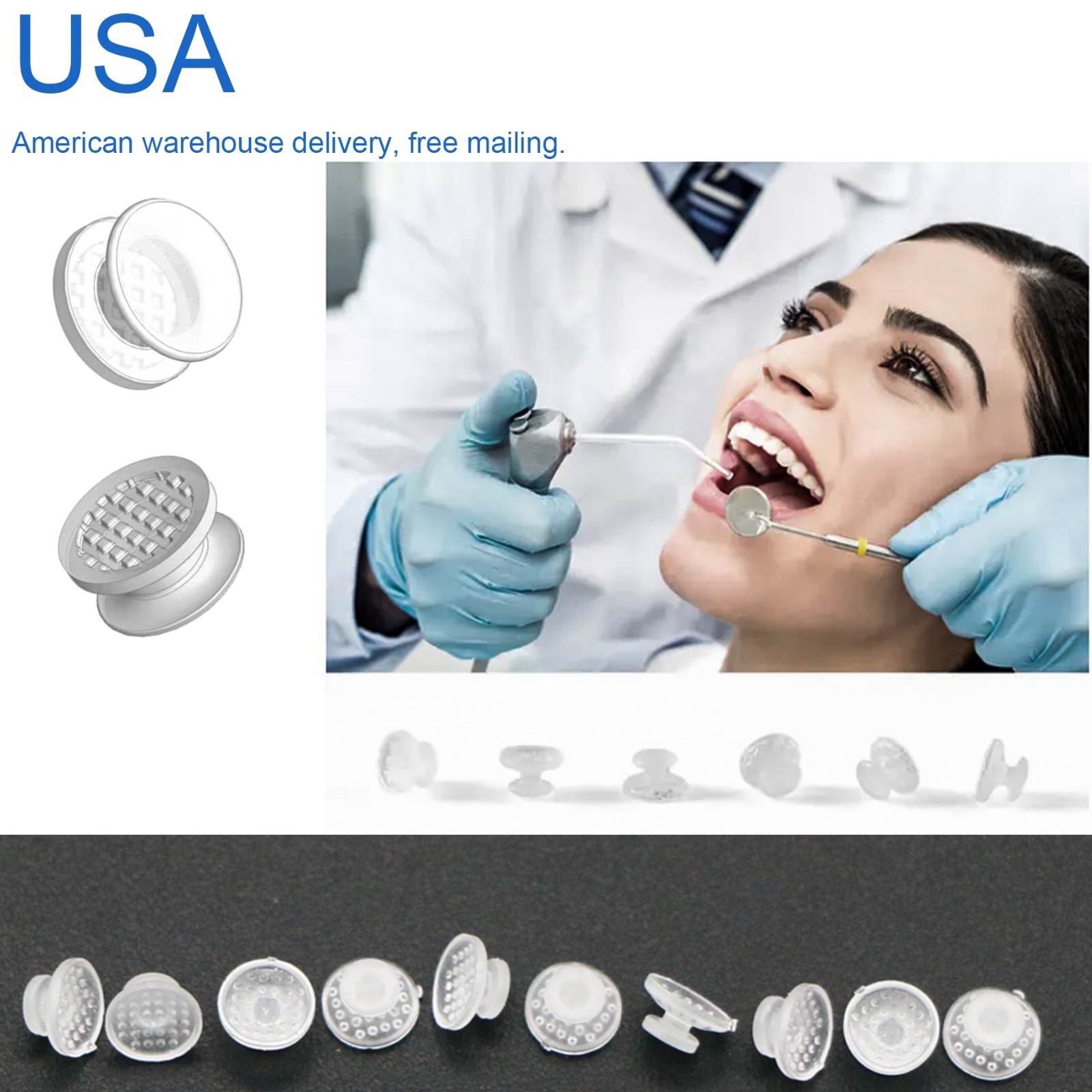 US 100Pcs/Pack Dental Ortho Ceramic Clear Lingual Buttons Bondable Round Base US 100Pcs/Pack Dental Ortho Ceramic Clear Lingual Buttons Bondable Round Base