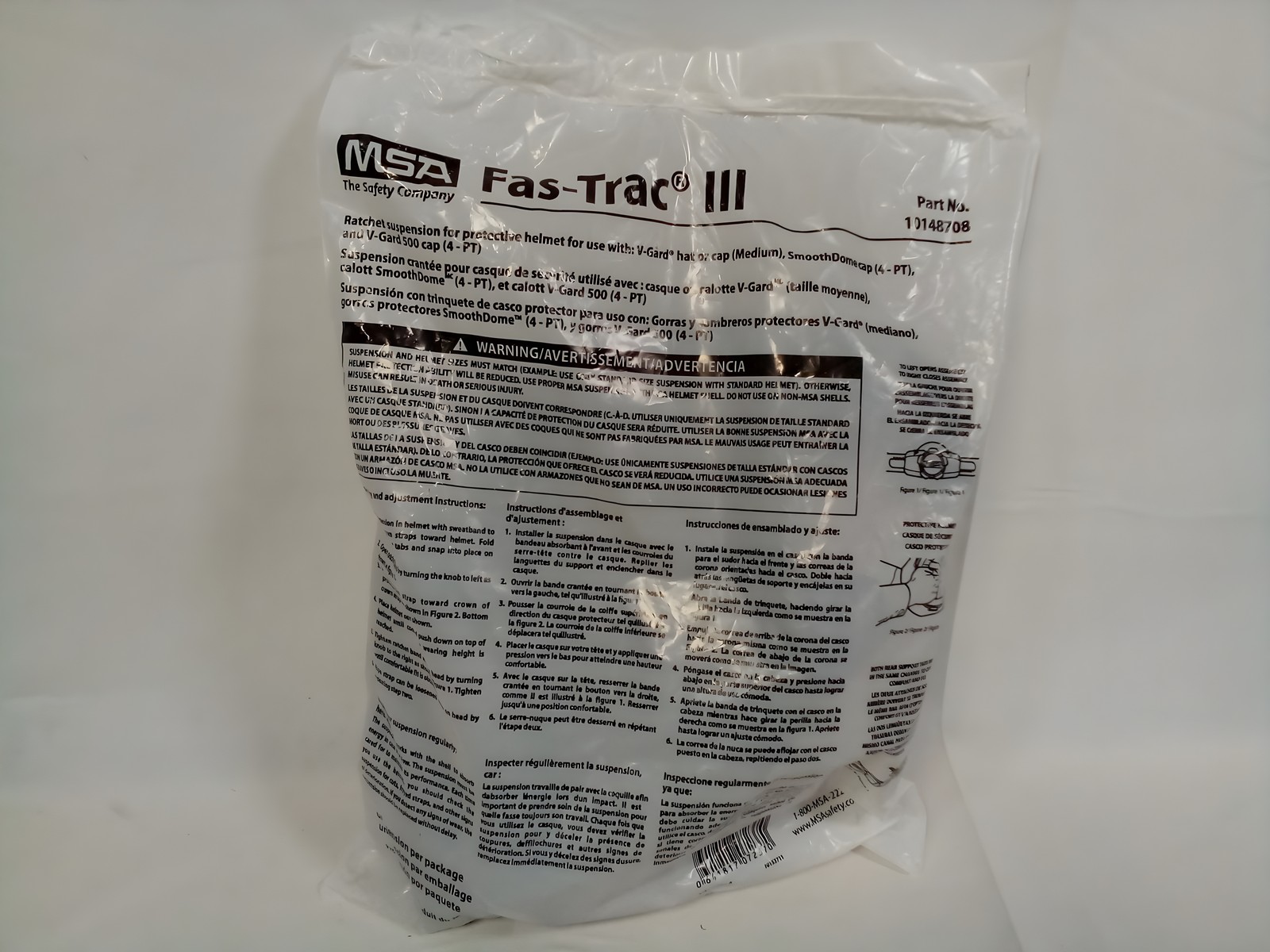 MSA 10148708 Fas-Trac III 4-Point Ratchet Suspension for V-Gard Hard Hats MSA 10148708 Fas-Trac III 4-Point Ratchet Suspension for V-Gard Hard Hats