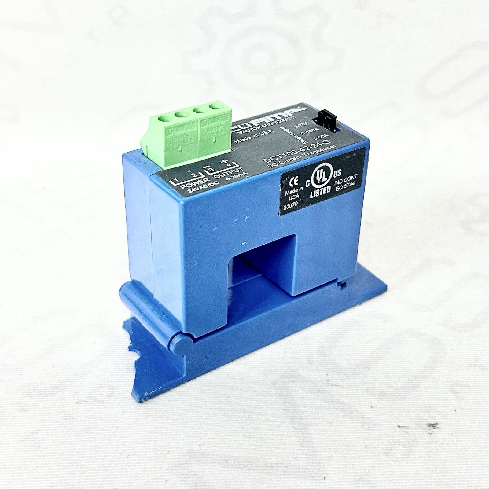 AutomationDirect DCT100-42-24-S DC Current Transducer AcuAMP 4-20mA AutomationDirect DCT100-42-24-S DC Current Transducer AcuAMP 4-20mA
