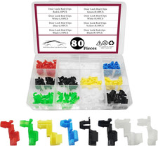 80Pcs Car Door Lock Rod Clips Assortment, Door Handle Rod End Retainers Kit for picture