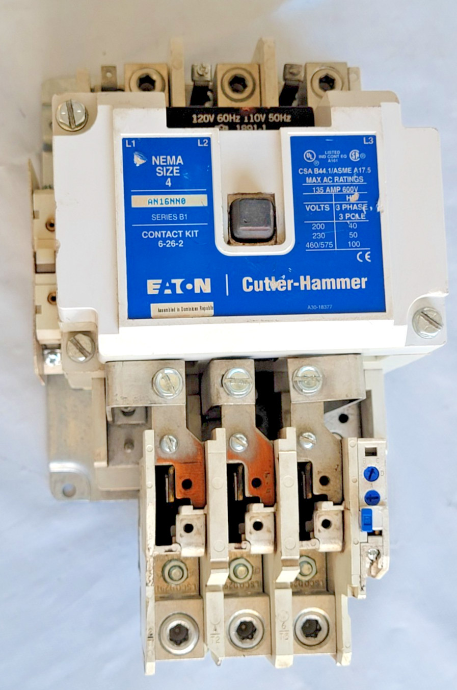 EATON Cutler-Hammer AN16NN0 Size 4 Contactor EATON Cutler-Hammer AN16NN0 Size 4 Contactor