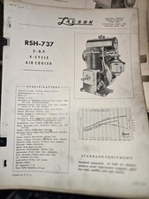 Lauson RSH-737 Horizon 4-Cycle Gasoline Engine Parts Manual Lawn Mower 2 hp 1953 picture