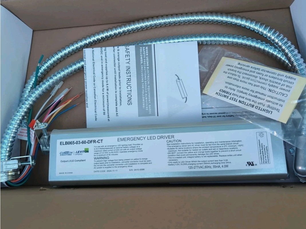 CONTECH ELB065-03-60-DFR-CT Emergency LED Driver 3-60V @ 200MA, 8.4W, 120/277V CONTECH ELB065-03-60-DFR-CT Emergency LED Driver 3-60V @ 200MA, 8.4W, 120/277V