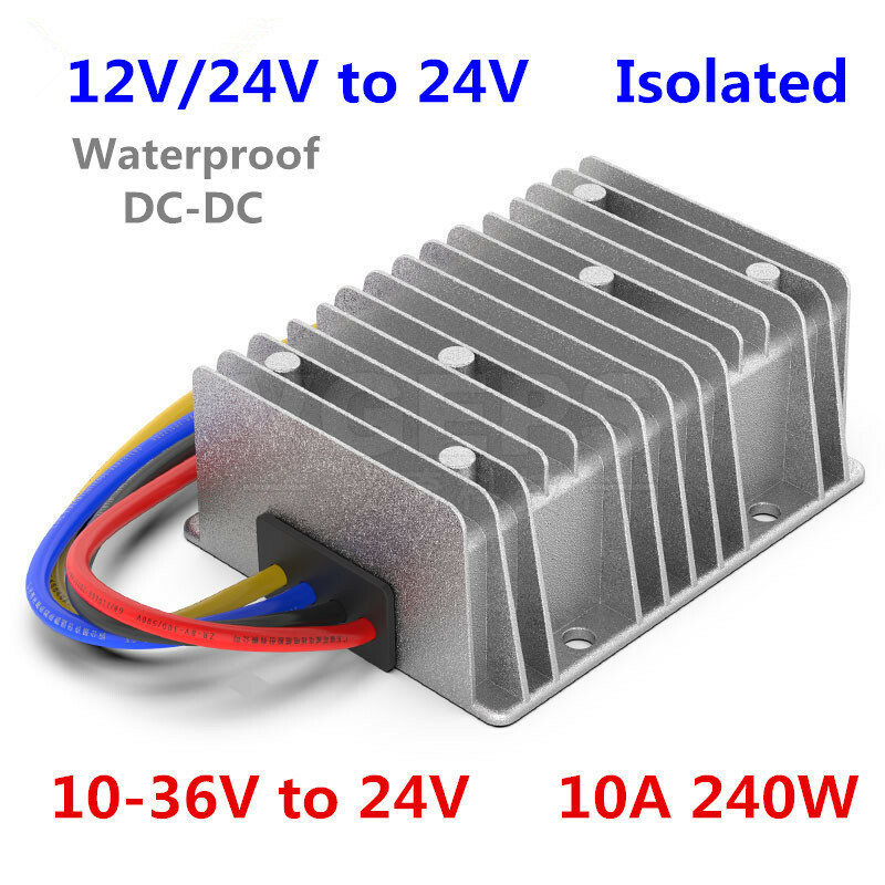 10-36V to 24V 10A 240W isolated Waterproof power converter 12V/24V to 24V DC-DC