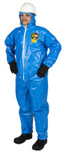BLUE Disposable Chemical HAZMAT Protective Coveralls Safety Bunny Suit 4XLARGE picture