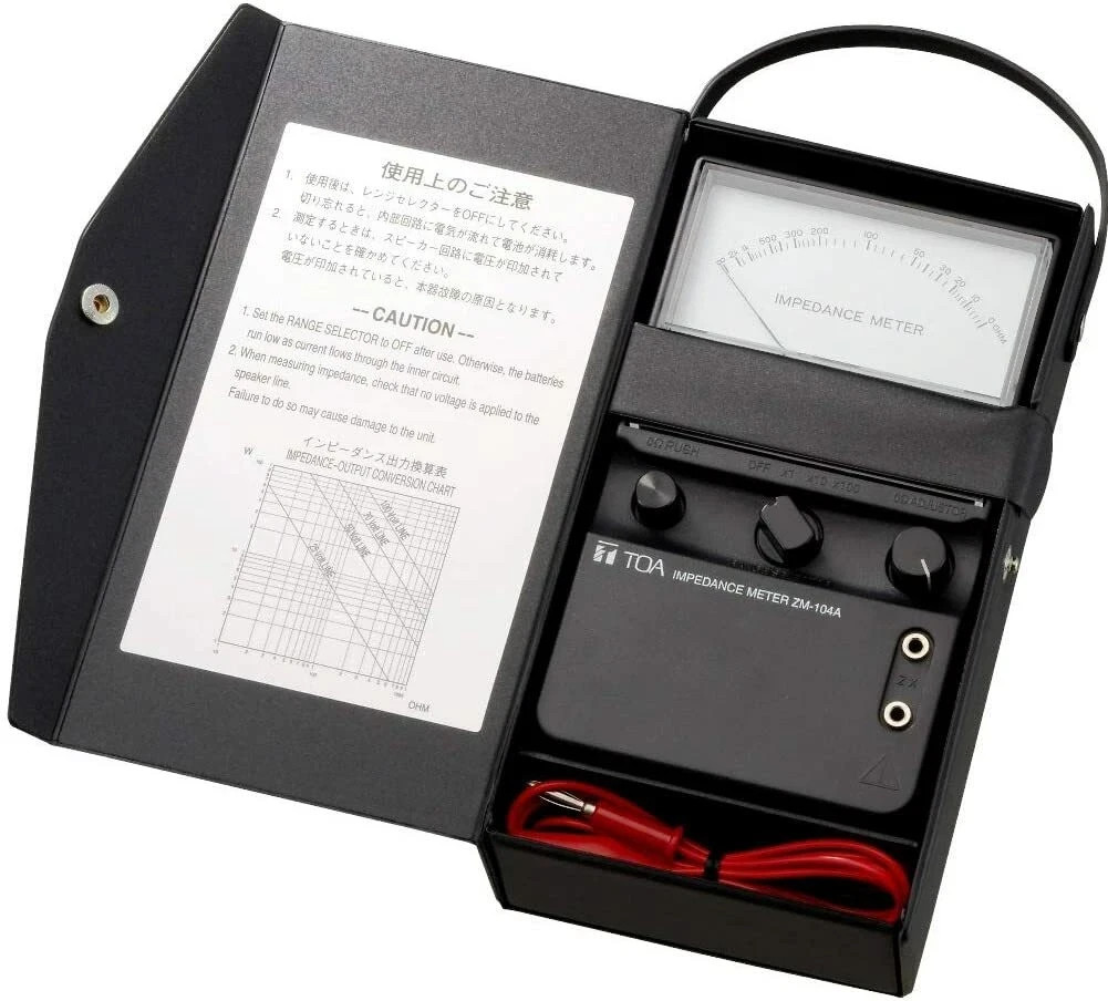 TOA ZM-104A Impedance Meter, Measures Impedance of Speaker Lines Up to 100k Ohms TOA ZM-104A Impedance Meter, Measures Impedance of Speaker Lines Up to 100k Ohms