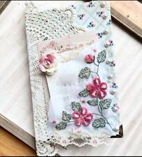 Handmade Junk Art Journal Vintage Shabby Chic Lace Floral Roses Pearls picture