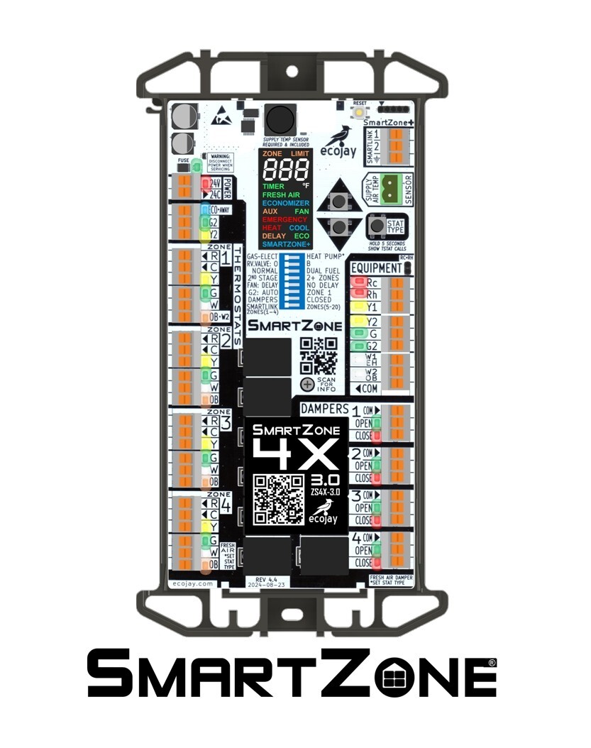 SmartZone-4X : 4 zone HVAC controller KIT w/Temp sensor - Universal Replacement SmartZone-4X : 4 zone HVAC controller KIT w/Temp sensor - Universal Replacement