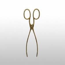 Vintage Brass Tone Scissor Tongs Elegant Serving Sugar Ice Appetizer Tea Coffee  picture