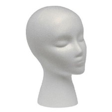 STYROFOAM FOAM MANNEQUIN WIG HEAD DISPLAY HAT CAP WIG HOLDER WHITE FOAM HEAD-USA picture