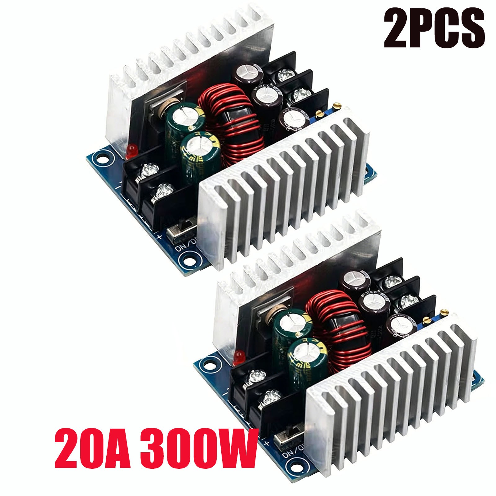 2PCS DC-DC Converter 20A 300W Buck Boost Step Down Adjustable Power Charger 2PCS DC-DC Converter 20A 300W Buck Boost Step Down Adjustable Power Charger