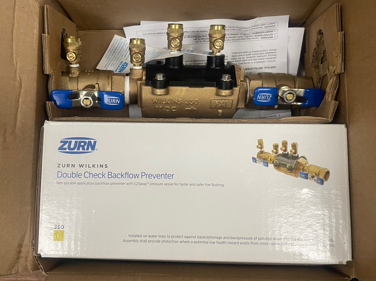 Zurn Wilkins 1” 350 Double Check Backflow Preventer Lead-Free EZ Swap NIB Zurn Wilkins 1” 350 Double Check Backflow Preventer Lead-Free EZ Swap NIB