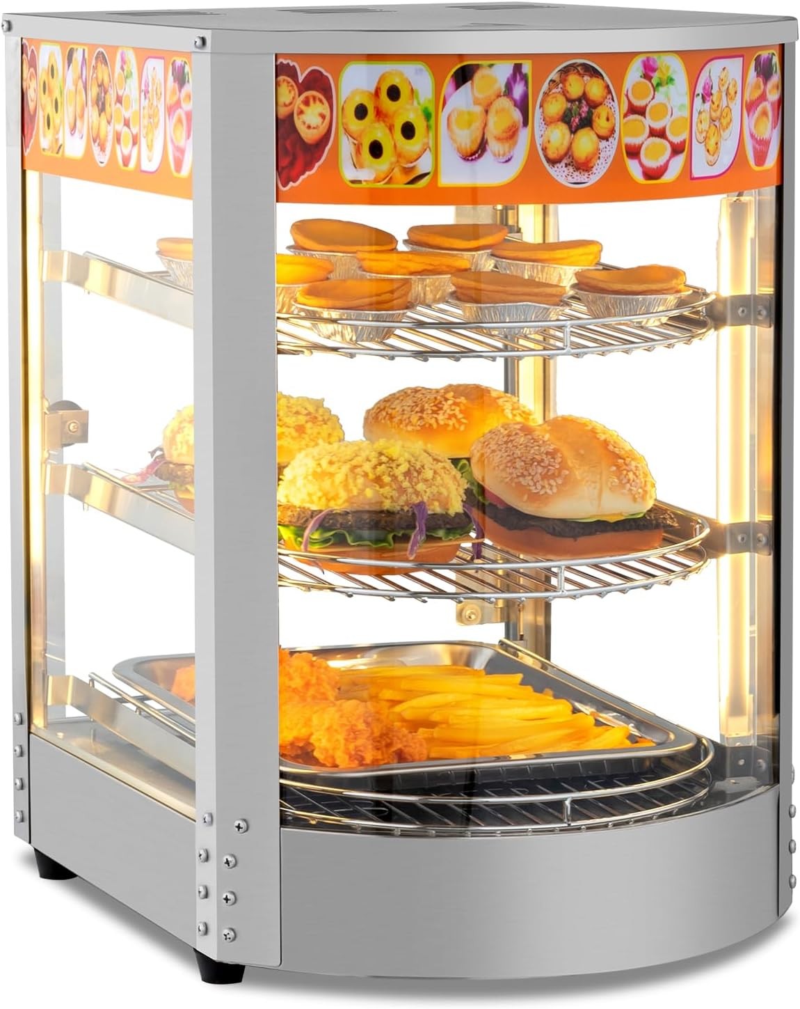 3 Tiers Commercial Food Warmer Display Electric Countertop Pretzel Pizza Warmer 3 Tiers Commercial Food Warmer Display Electric Countertop Pretzel Pizza Warmer
