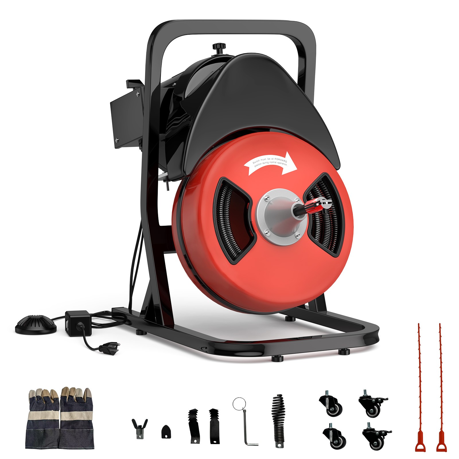 Electric Drain Cleaning Machine 50FT x 1/2 Electric Drain Cleaning Machine 50FT x 1/2