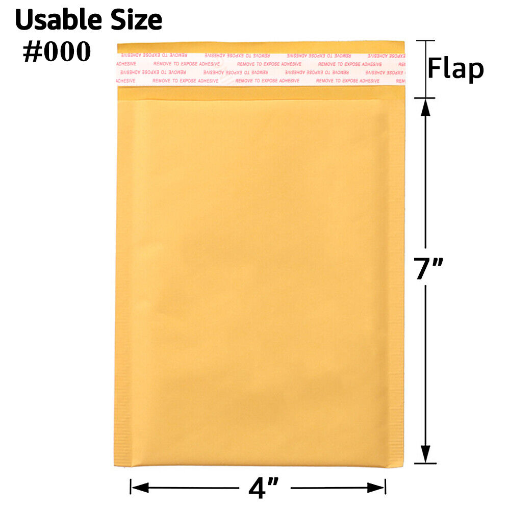 50/100/200/500 Kraft Bubble Mailers Padded Envelope Shipping Bags Seal Any Size 