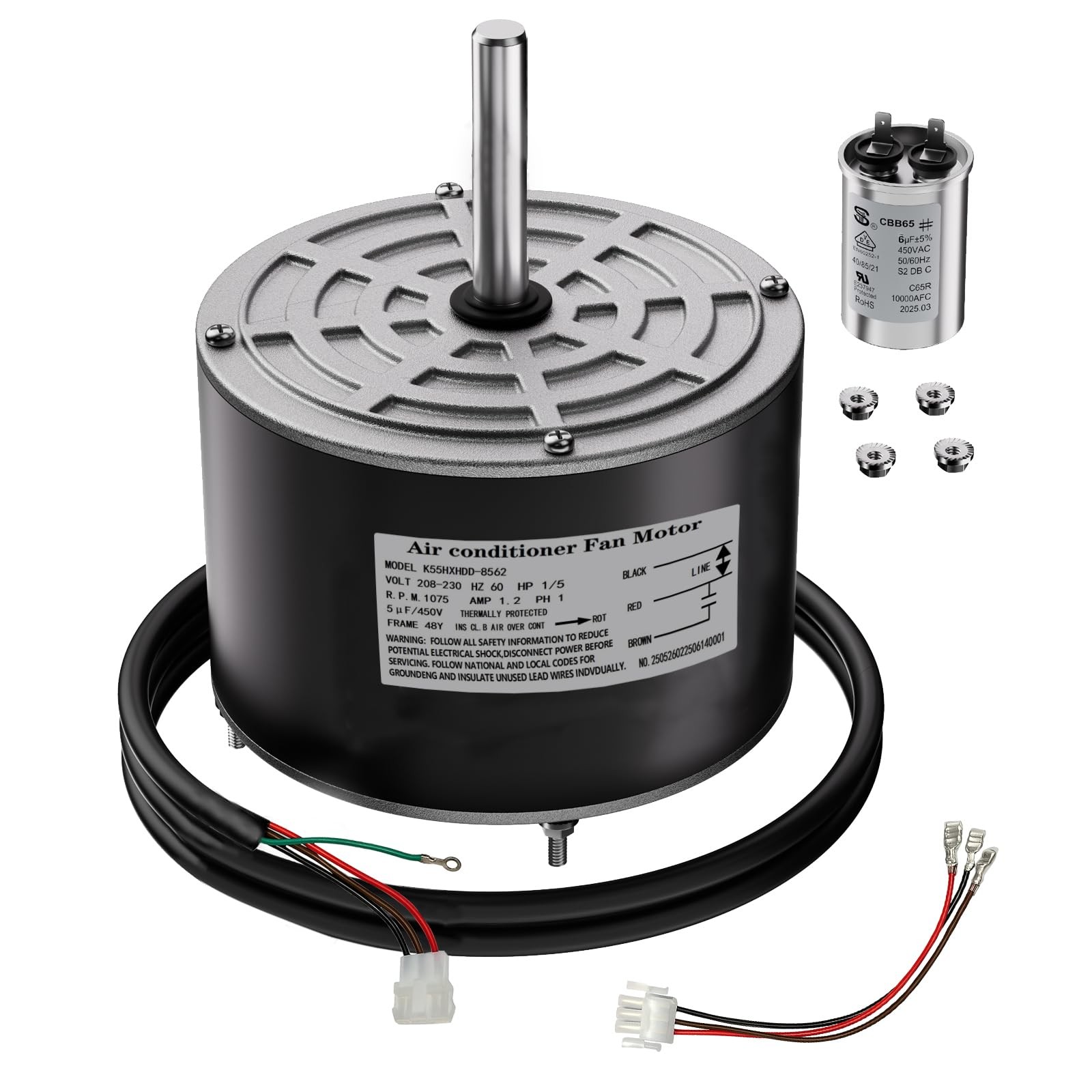 K55HXHDD-8562 Fan Motor 1/5 HP 208/230 Volt K55HXPSS-7298 K55HXRKR-5599 K55HXHDD-8562 Fan Motor 1/5 HP 208/230 Volt K55HXPSS-7298 K55HXRKR-5599