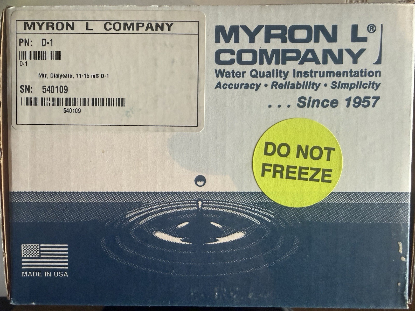 Myron L Company D-1 Dialysate Meter, Open Box Myron L Company D-1 Dialysate Meter, Open Box