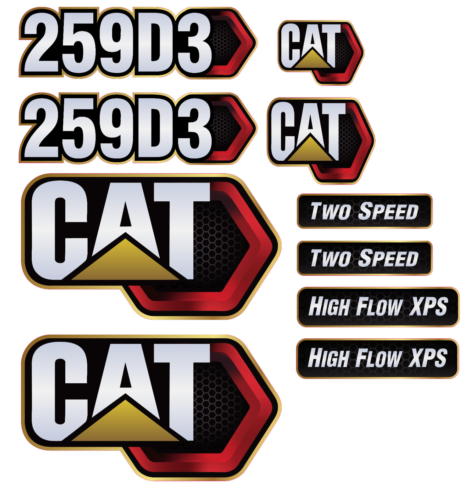 For Caterpillar CAT 259D3 Skid Steer | Replacement Decal Set | 