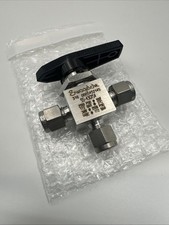 Swagelok SS-43GXS4 1/4” 40 Series Tubing 1 Piece 3-WayBall Valve Stainless Steel picture